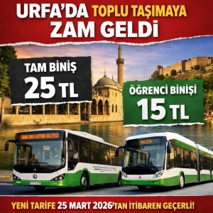 Urfa’da toplu taşımaya zam geldi!