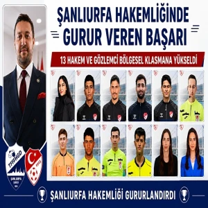 Şanlıurfa Hakemliğinde Gurur Veren Başarı: Çok Sayıda Hakem ve Gözlemci Bölgesel Klasmana Yükseldi