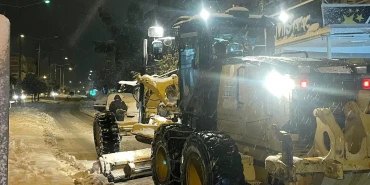 Haliliye’de kar mesaisi gece de sürdü!