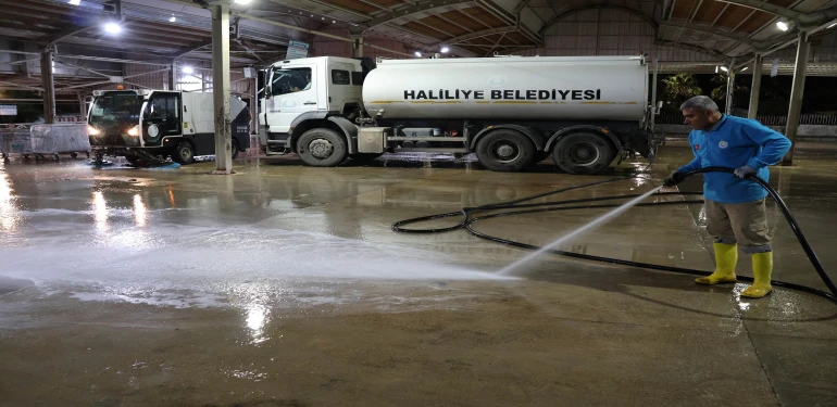 Haliliye’de kurban kesim alanları dezenfekte edildi