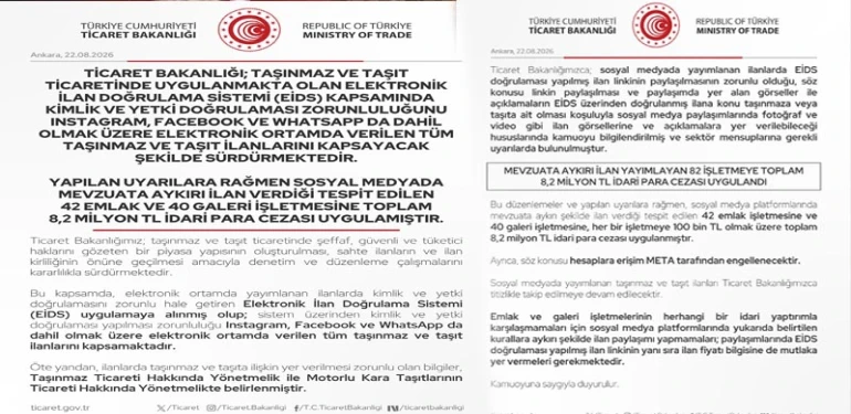 Sosyal Medyada İlan Veren Emlakçı Ve Galericilere Ceza Yağdı