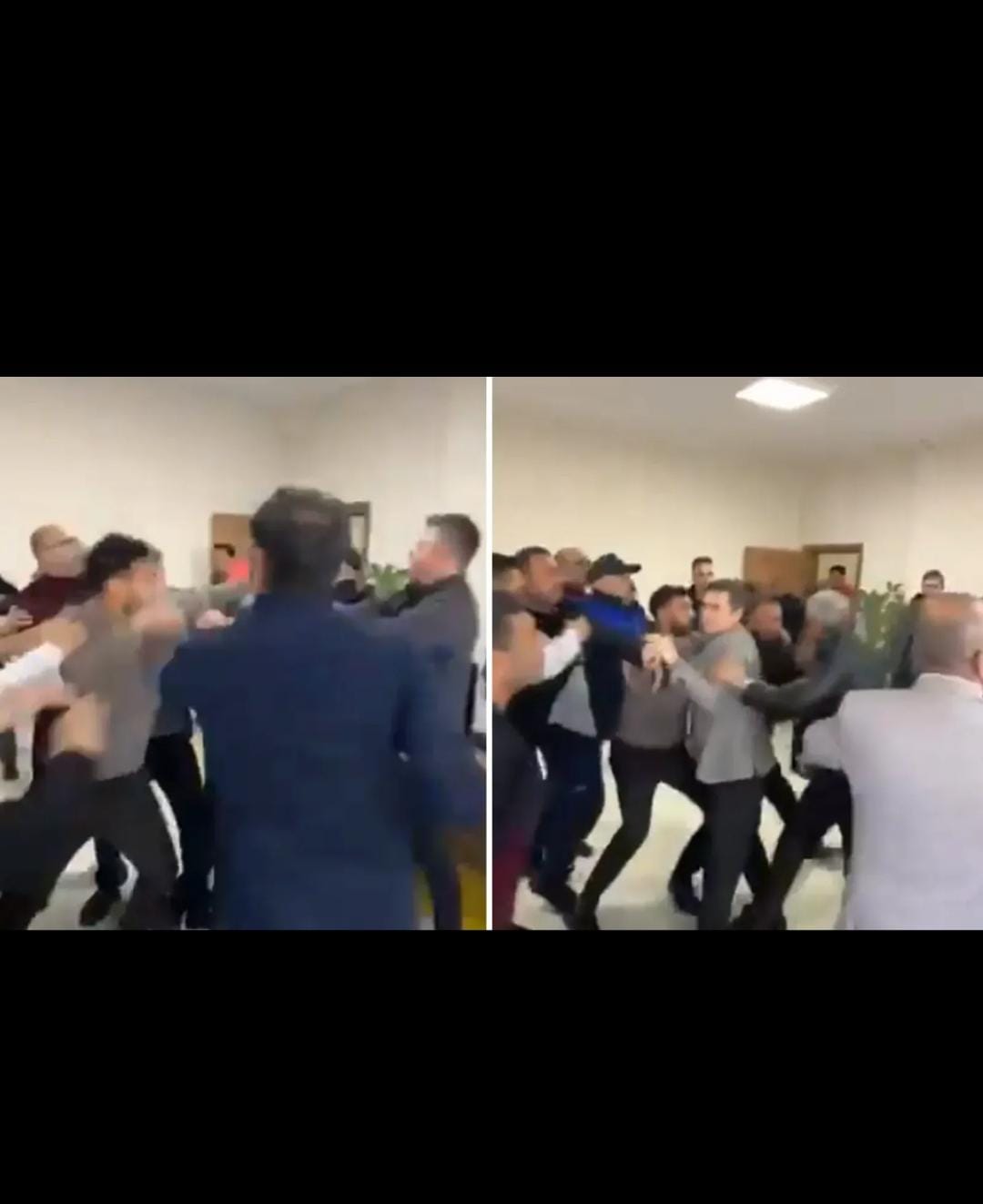 Ceylanpınar’da kavga! Belediye binasında birbirlerine girdiler!