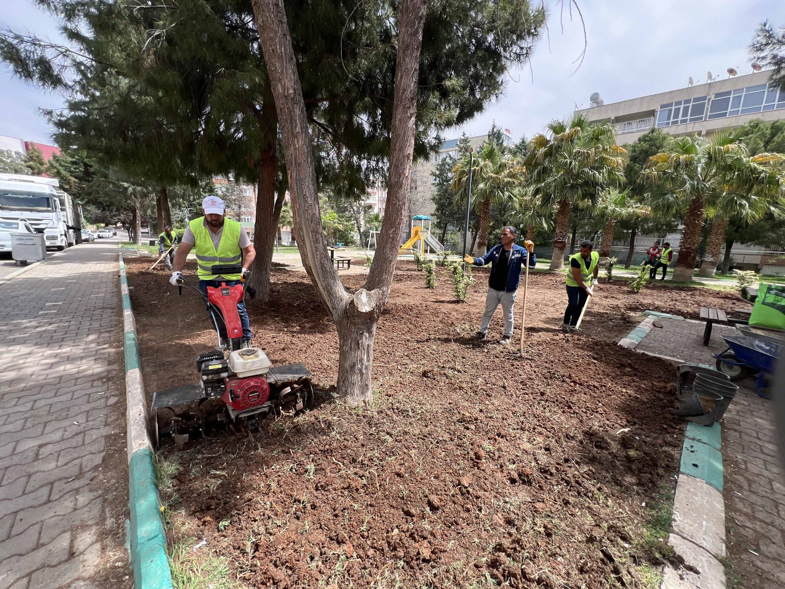 Haliliye belediyesi mevsimsel çalışmalarla yeşile hayat veriyor