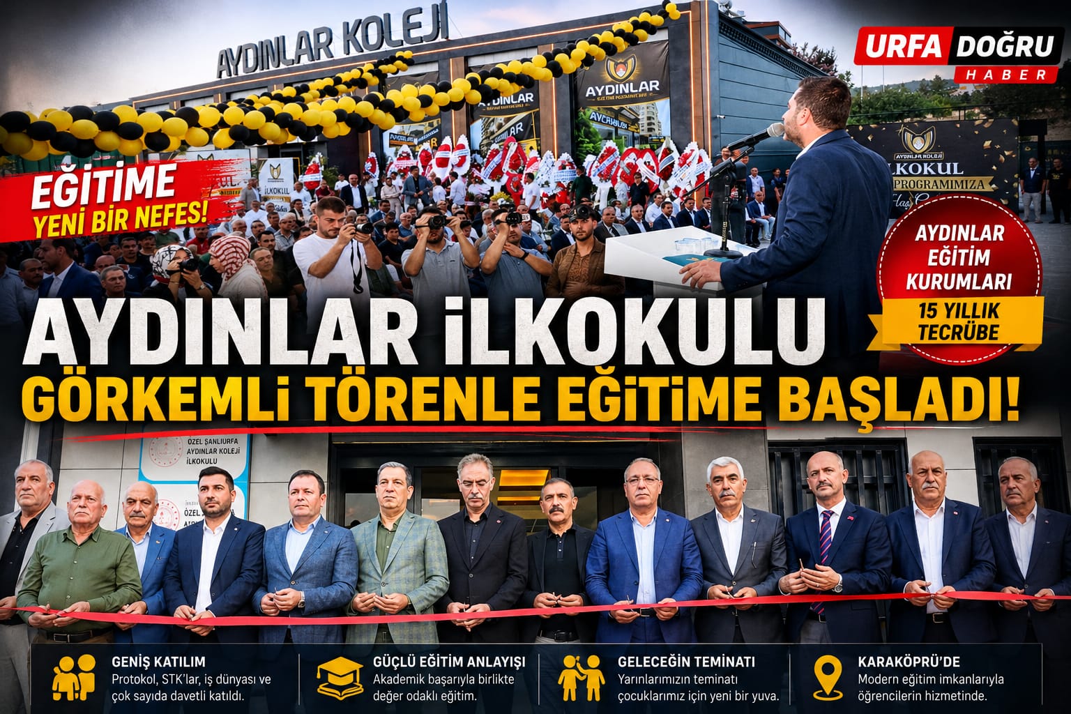 Aydınlar İlkokulu Görkemli Törenle Eğitim Hayatına Başladı