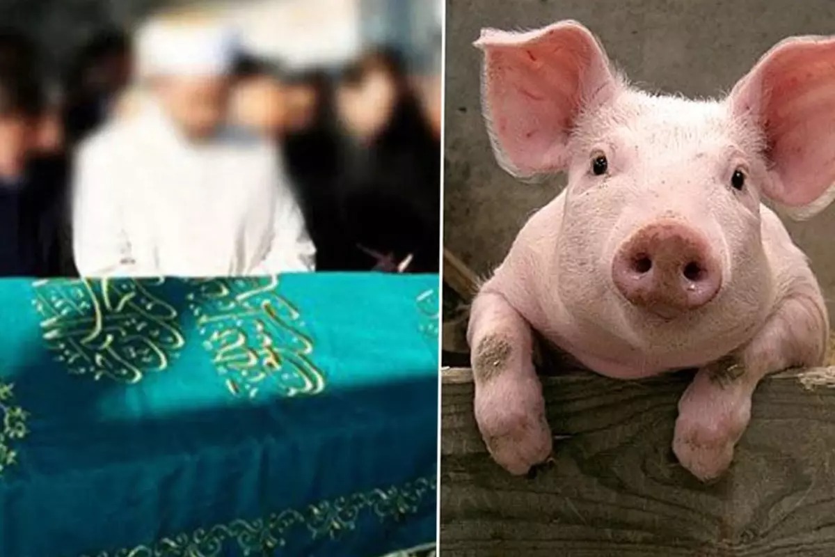 "Babamın hayrına" deyip cami önünde 3 bin kişiye domuz eti yedirdi