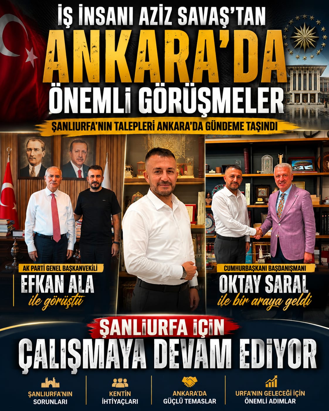 İş İnsanı Aziz Savaş’tan Ankara’da Önemli Görüşmeler