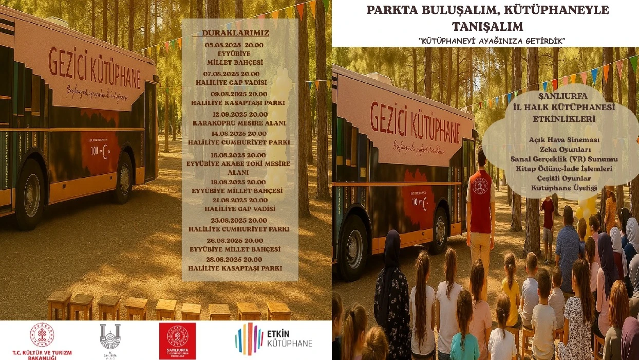 Gezici kütüphane Eyyübiye millet bahçesine geliyor