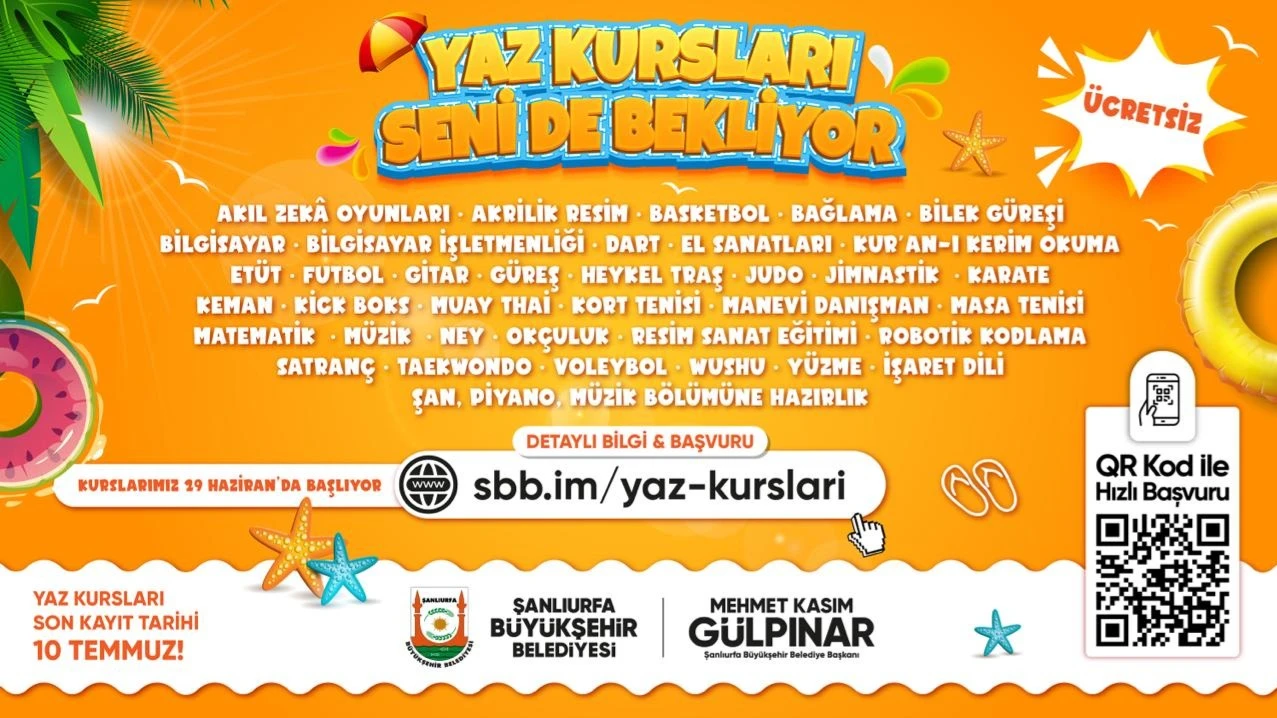 BÜYÜKŞEHİR’DEN ÇOCUKLAR VE GENÇLERE ÜCRETSİZ YAZ KURSU MÜJDESİ