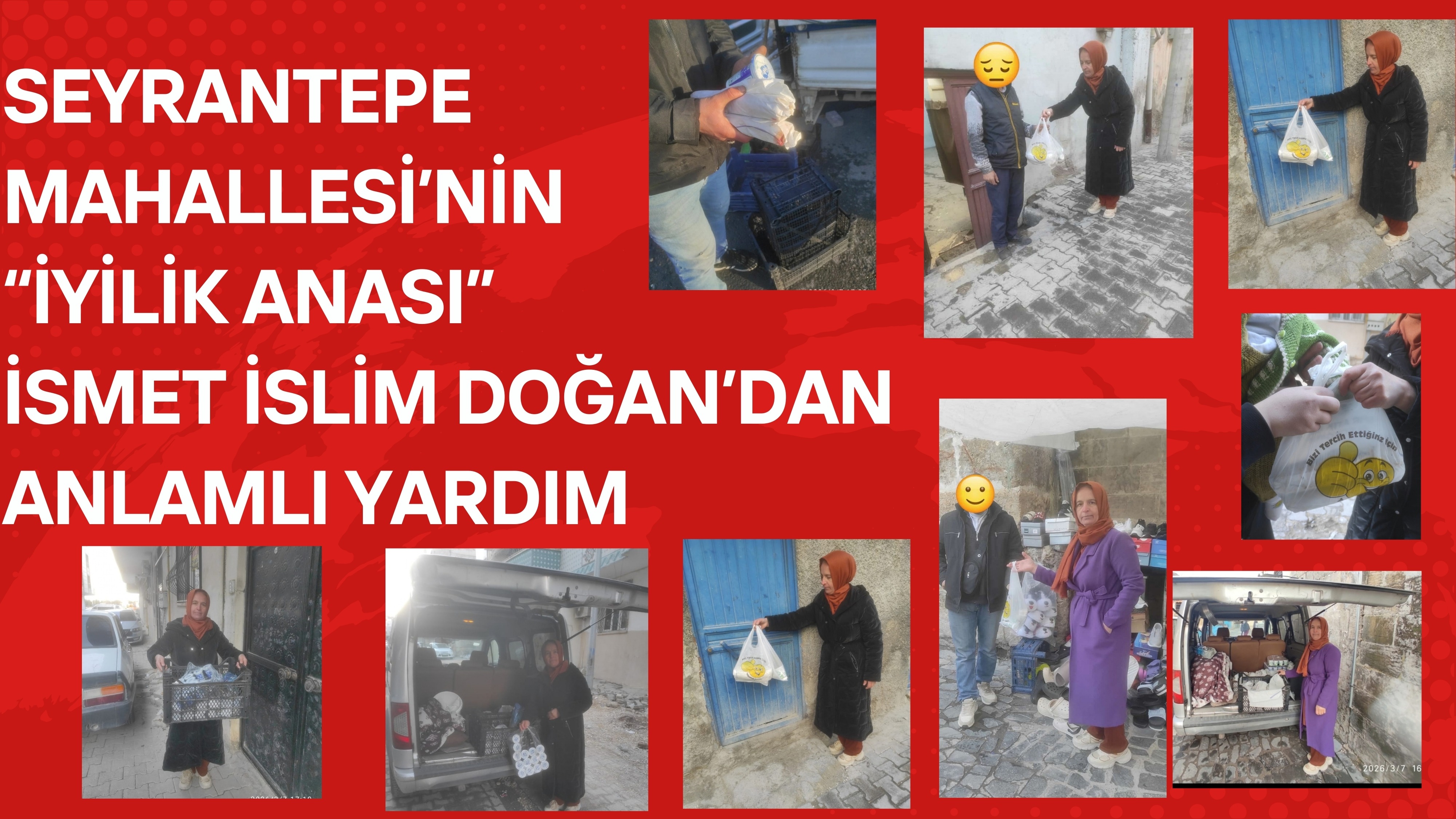 Seyrantepe Mahallesi’nin “İyilik Anası” İsmet İslim Doğan’dan Anlamlı Yardım